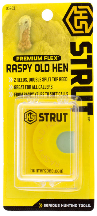 HS Strut 05903 Raspy Old Hen Double Reed Attracts Turkeys Yellow Infinity Latex