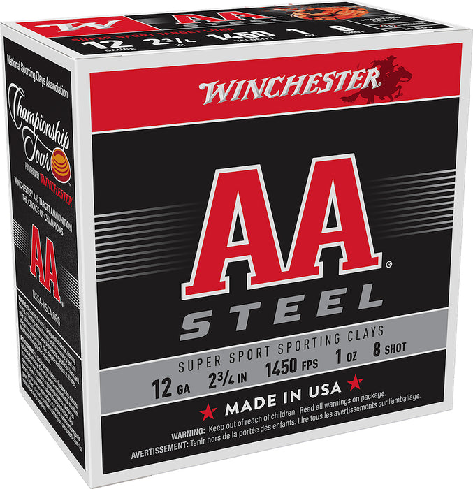 Winchester Ammo AASCL12S8 AA Super Sport Sporting Clay 12Gauge 2.75" 1oz 8Shot 25 Per Box/10 Case