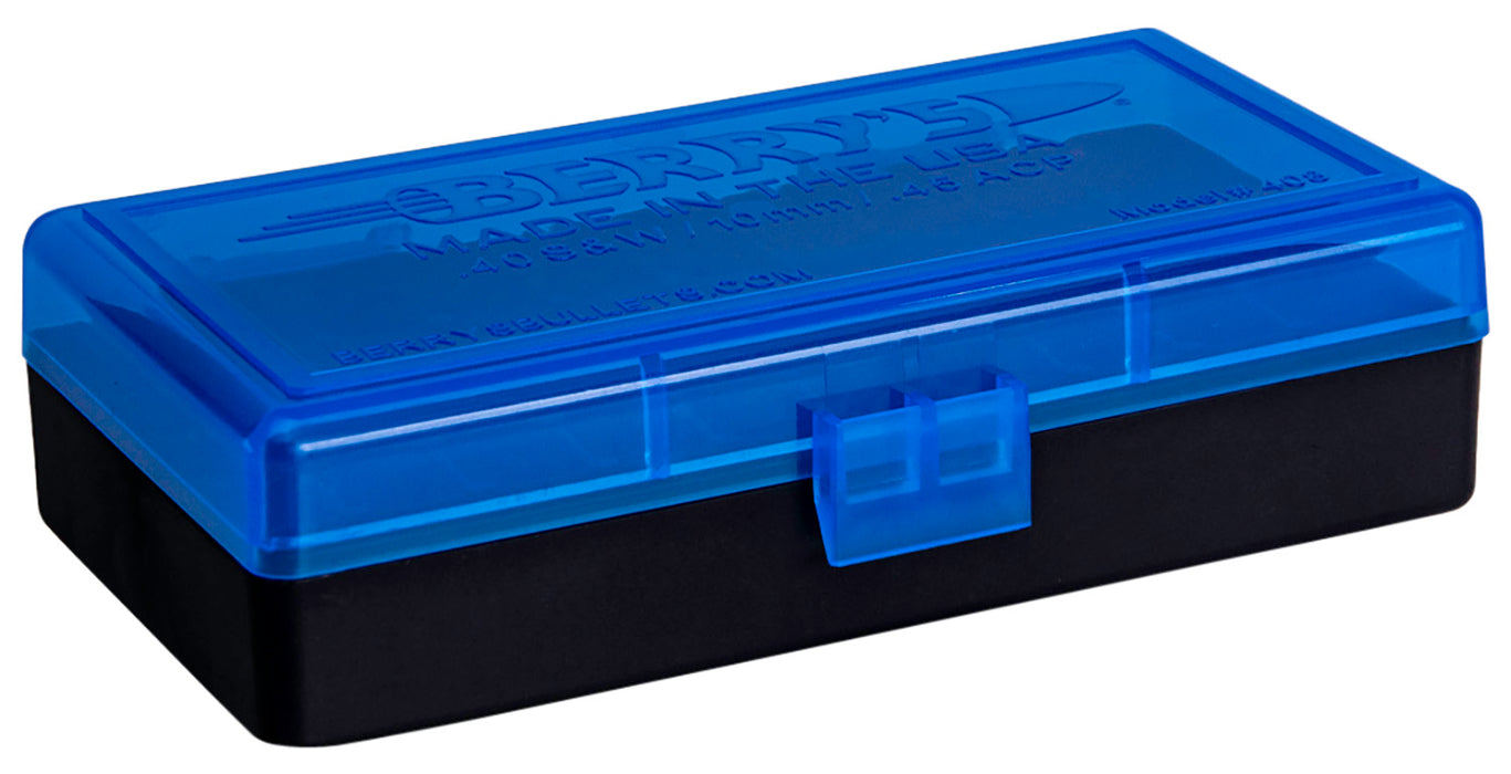 Berry's 38861 Ammo Box  40 S&W/ 45 ACP Blue/Black Polypropylene 1.35" L x 0.48" 50rd