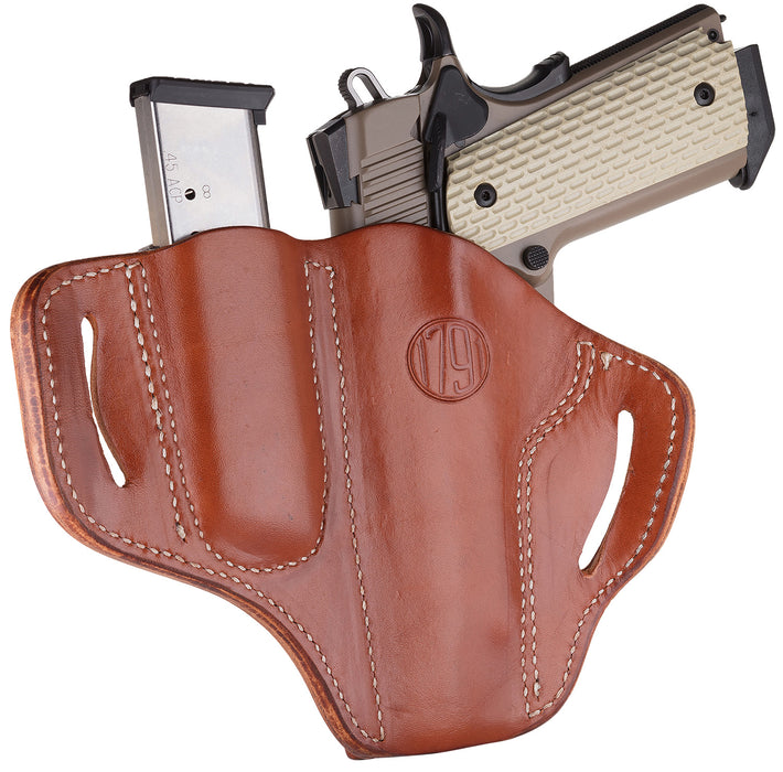 1791 Gunleather BH1M1CBRR BH1M1 Combo OWB 01 Classic Brown Leather Belt Slide Fits 4-5" 1911