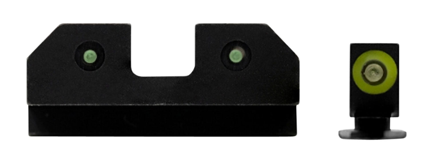 XS Sights GLR014P6G R3D  Night Sights fits Glock  Black | Green Tritium Green Outline Front Sight Green Tritium  Rear Sight