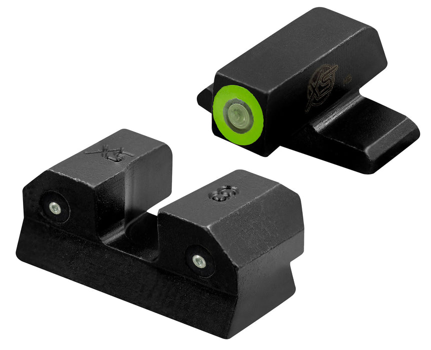 XS Sights SIR015P6G R3D Night Sights- Sig Sauer- Springfield Armory  Black | Green Tritium Green Outline Front Sight Green Tritium  Rear Sight