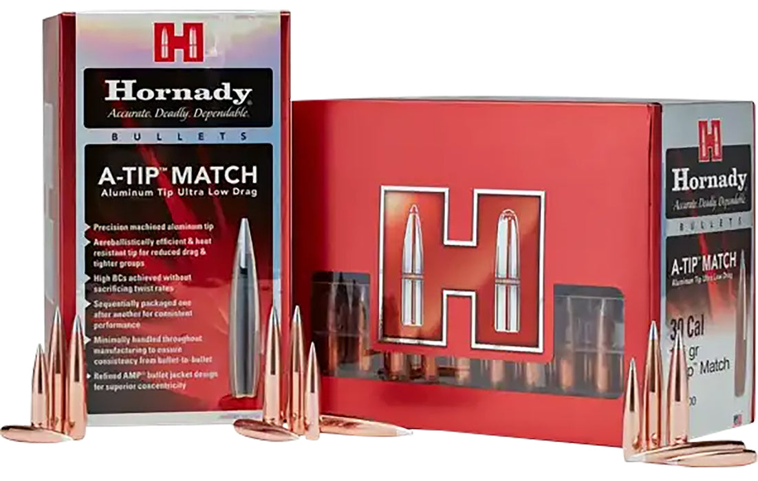 Hornady 41697 A-Tip Match 416 Cal .416 500 gr A Tip Match 25 Per Box/ 10 Case