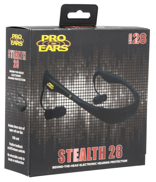 Pro Ears PEEBBLK Stealth 28  28 dB Behind The Head Black Adult 1 Pair