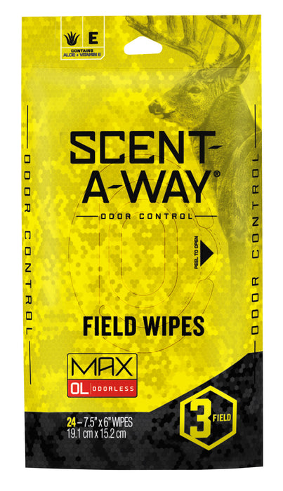 Scent-A-Way 07795 Max Field Wipes Odor Eliminator Odorless Scent Pkg of 24