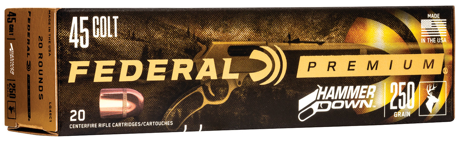 Federal LG45C1 Premium HammerDown 45Colt 250gr Bonded Hollow Point 20 Per Box/10 Case