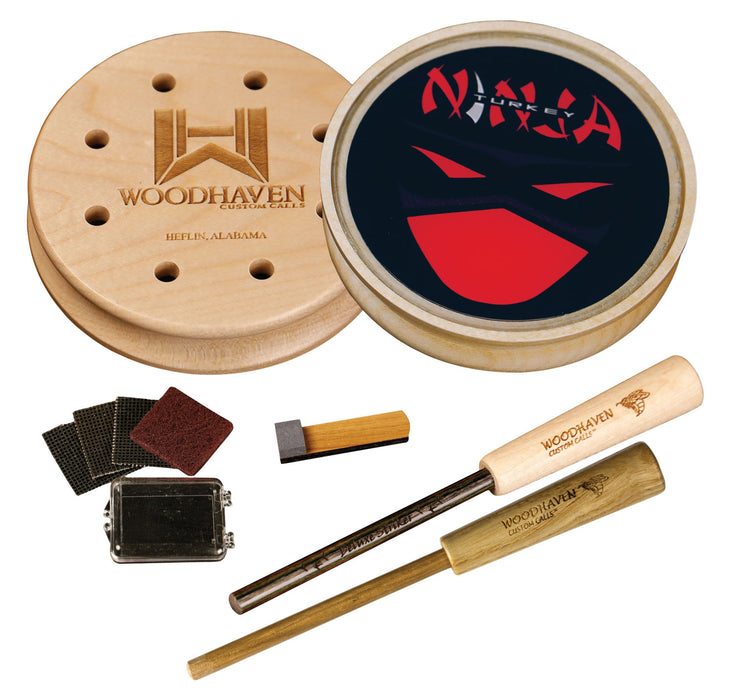 Woodhaven WH310 Red Ninja  Friction Call Turkey Hen Sounds Attracts Turkeys Natural Glass/Wood