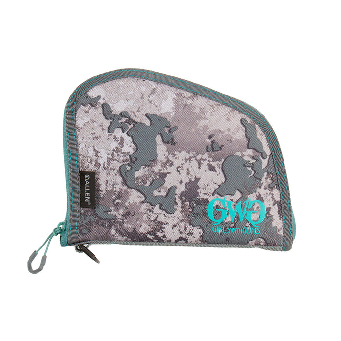 Girls With Guns 918 In The Shade Handgun Case 8" Gray/Teal/Shade Camo, Locking Zipper