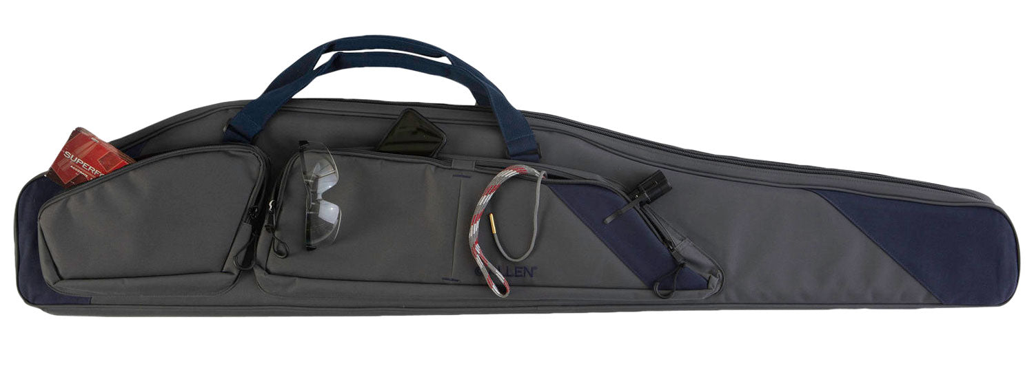 Allen 64250 Kenosha Rifle Case 50" Gray Endura w/Indigo Trim, Foam Padding, Gusseted Accessory Pockets, Lockable Zippers & Adjustable Sling