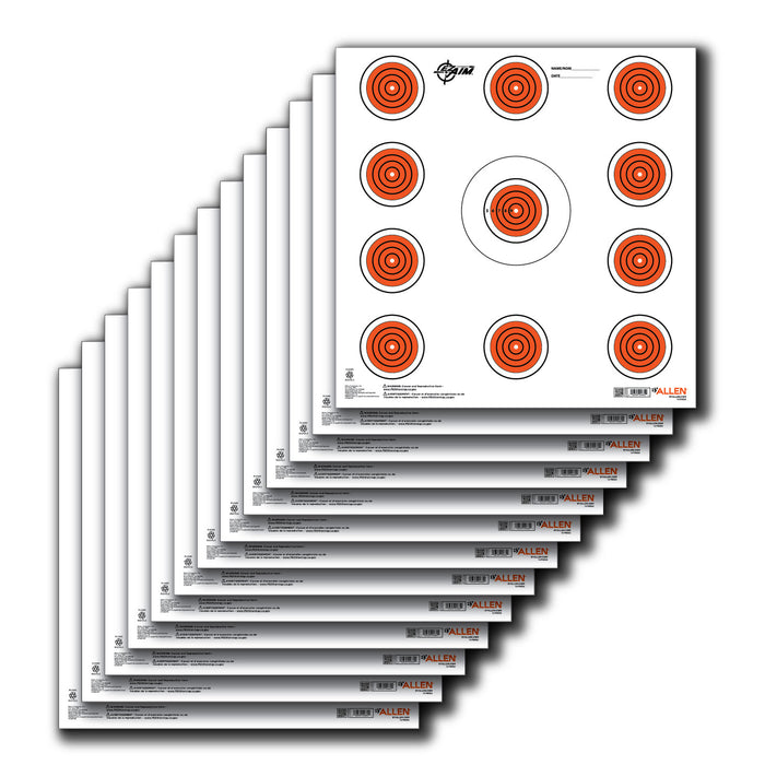 EZ-Aim 15245 Paper Targets Indoor SPOT Paper Hanging 12" x 12" Orange/White 13 Per Pkg