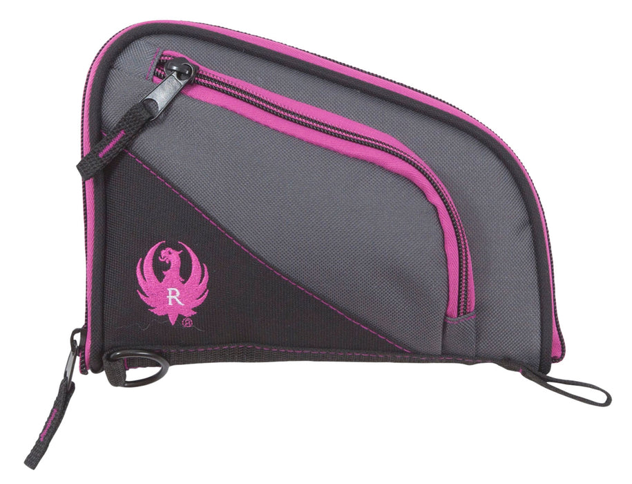 Ruger 27409 Tucson Women's Handgun Case Black/Gray Orchid Accents Lockable Zippers 8"