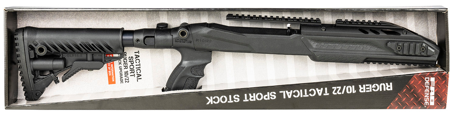 FAB Defense FXM4PR1022B M4 Conversion Kit Matte Black Synthetic, Collapsible Left Side Folding, Fits Ruger 10/22, 2.51"- 30.70" OAL