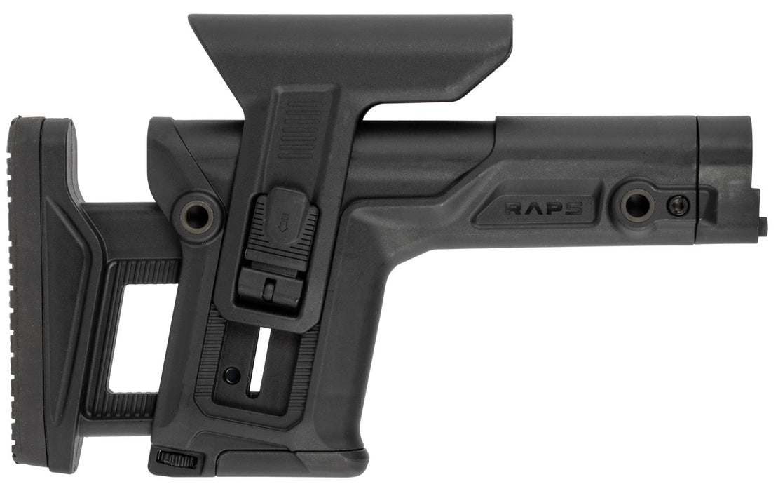 FAB Defense FXRAPS RAPS Rapid Adjustment Precision Stock Integrated Cheek-Rest & Adjustable LOP Ambidextrous 1Latch System Black Polymer