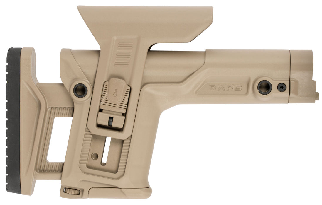 FAB Defense FXRAPST RAPS Rapid Adjustment Precision Stock Integrated Cheek-Rest & Adjustable LOP Ambidextrous 1Latch System Flat Dark Earth Polymer