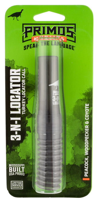 Primos PS2910 3-N-1 Locator  Open Call Coyotes/Peacocks/Pileated Woodpeckers Sounds Attracts Turkeys Black Plastic