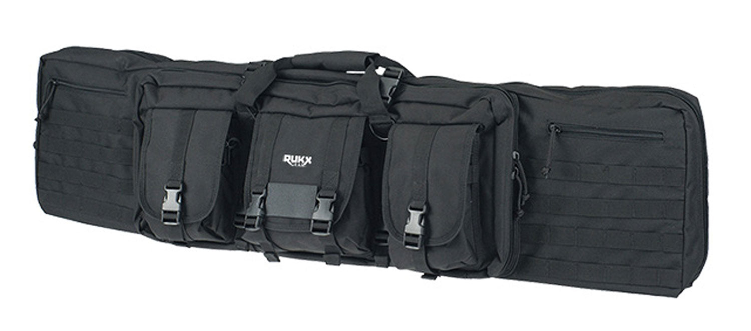 Rukx Gear ATICT36DGB Tactical Double Gun 36" Water Resistant Black 600D Polyester w/ Non-Rust Zippers Holds up to 2 Rifles