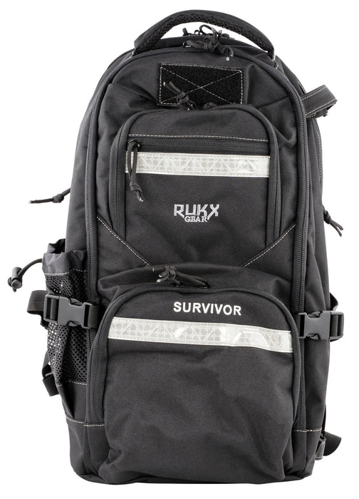 Rukx Gear ATICTSURB Survivor Backpack Floatable Black 600D Polyester with Non-Rust Zippers, Hidden Handgun Pocket, Reinforced Webbing & Internal Storage Straps 20" x 11" x 10" Dimensions