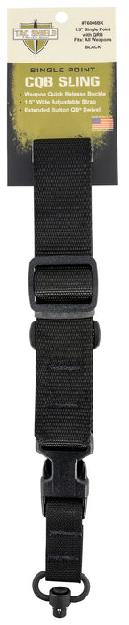 Tacshield T6006BK CQB  with QD Push Button Swivel 1.50" W Single-Point Black Webbing for Rifle/Shotgun