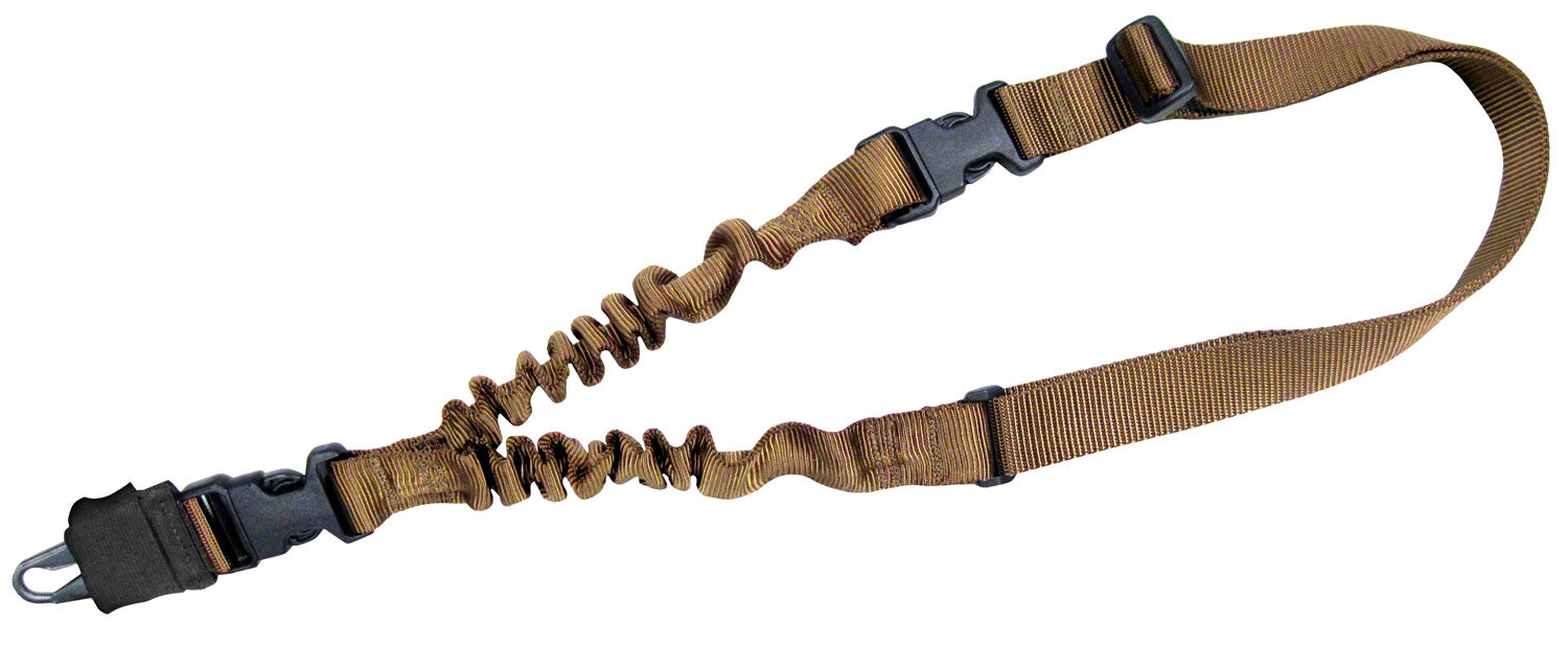 Tacshield T6010CY Shock Sling made of Coyote Webbing with Double QRB & Single-Point Design for Rifle/Shotgun