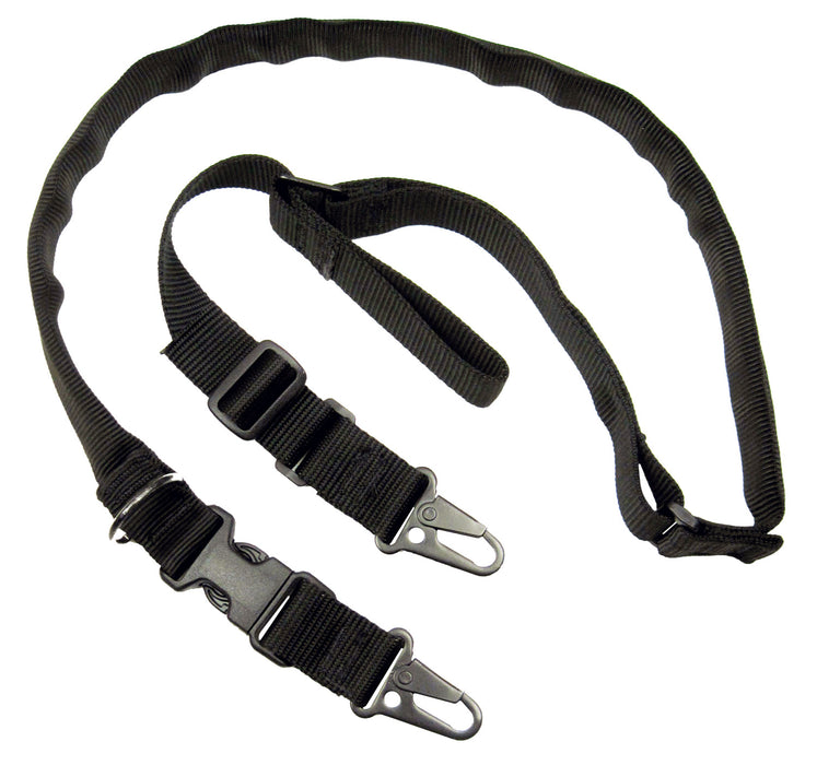 Tacshield T6030BK Warrior 2-in-1 Sling made of Black Webbing with HK Snap Hook & Padded Fast Adjust Design for Rifle/Shotgun