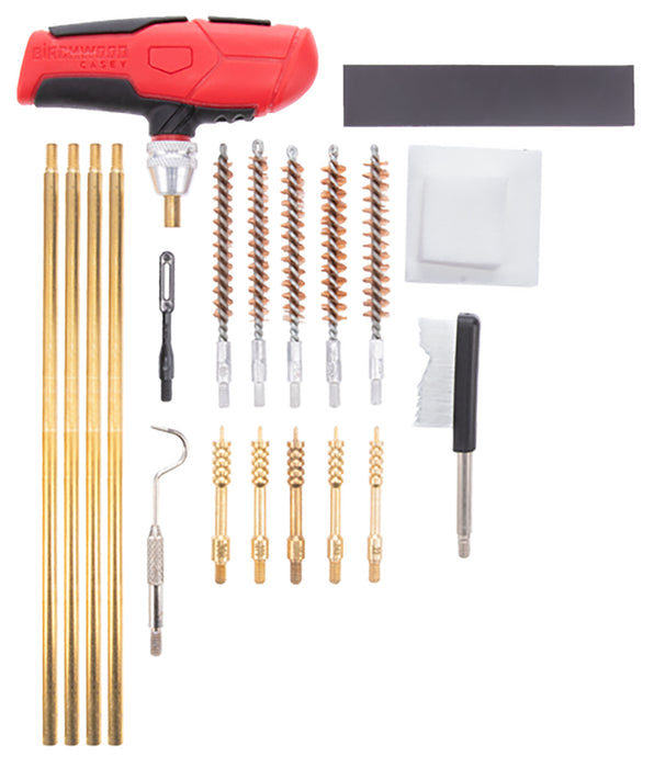 Birchwood Casey RIFCLNKI Rifle Cleaning Kit 21 Pieces Black/Red