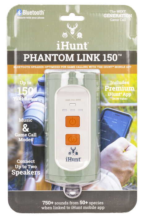 iHunt IHP150 Phantom Link 150 Bluetooth Speaker Optimized For Game Calling w/iHunt Mobile App, Waterproof, 750 Preloaded Calls