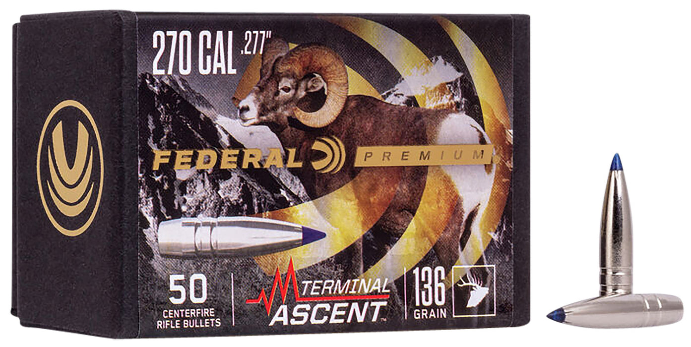 Federal PB277TA1 Premium Terminal Ascent Component 270 Win .277 136 gr Terminal Ascent 50 Per Box/ 4 Case