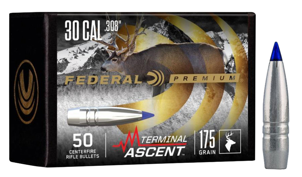 Federal PB308TA1 Premium Terminal Ascent Component 30 Cal .308 175 gr Terminal Ascent 50 Per Box/ 4 Case