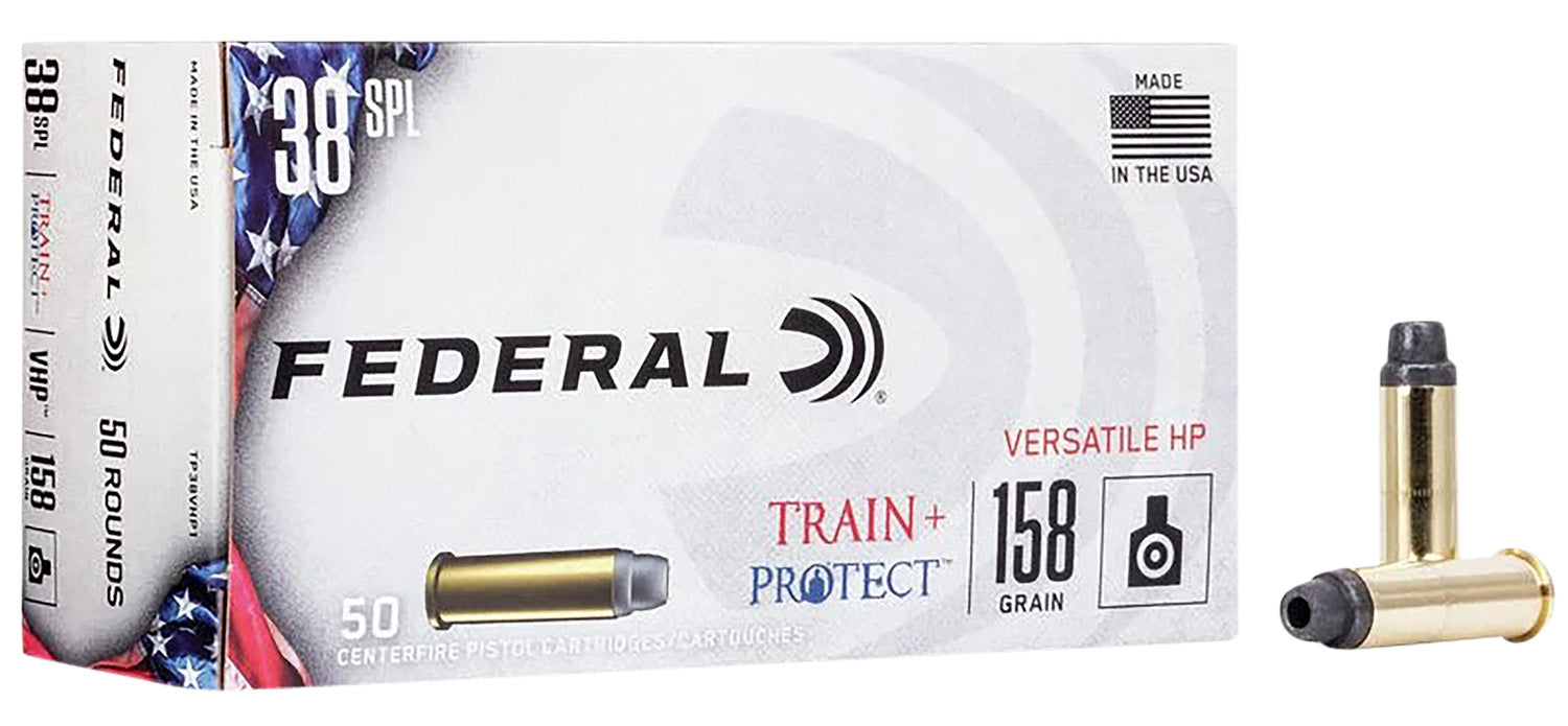 Federal TP38VHP1 Train + Protect  38 Special 158 gr Versatile Hollow Point (VHP) 50 Per Box/10 Cs