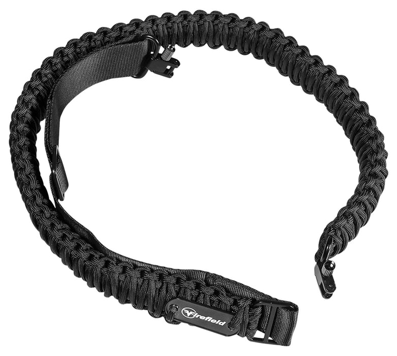 Firefield FF46001 Two Point Tactical Sling made of Black Nylon Paracord with 37.50"-45" OAL, 1.50" W & Adjustable Design for Rifles