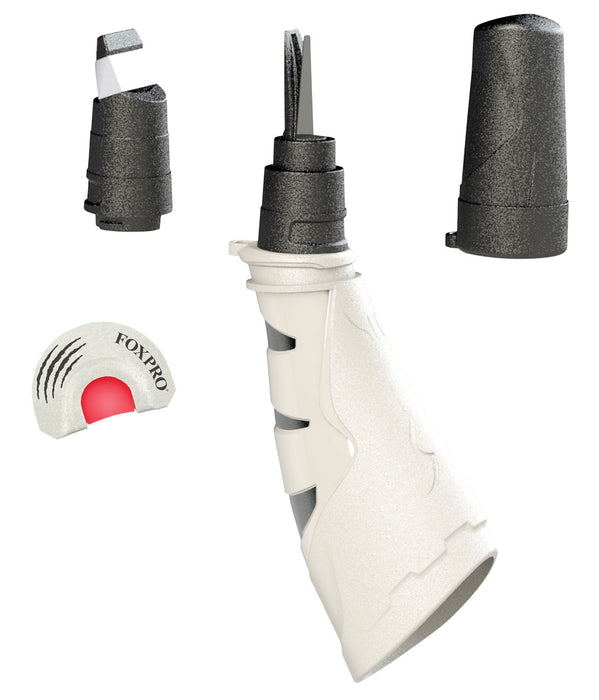 Foxpro MRMTHY Mr. Mouthy  Diaphragm/Howler Call Double Reed Coyote Sounds Attracts Predators White 3 Piece