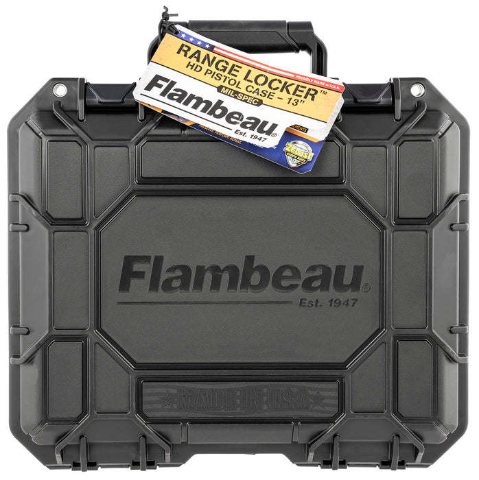 Flambeau 1312SN Range Locker HD Pistol Case Black Polymer Holds Full Size/Multiple Compact Handguns