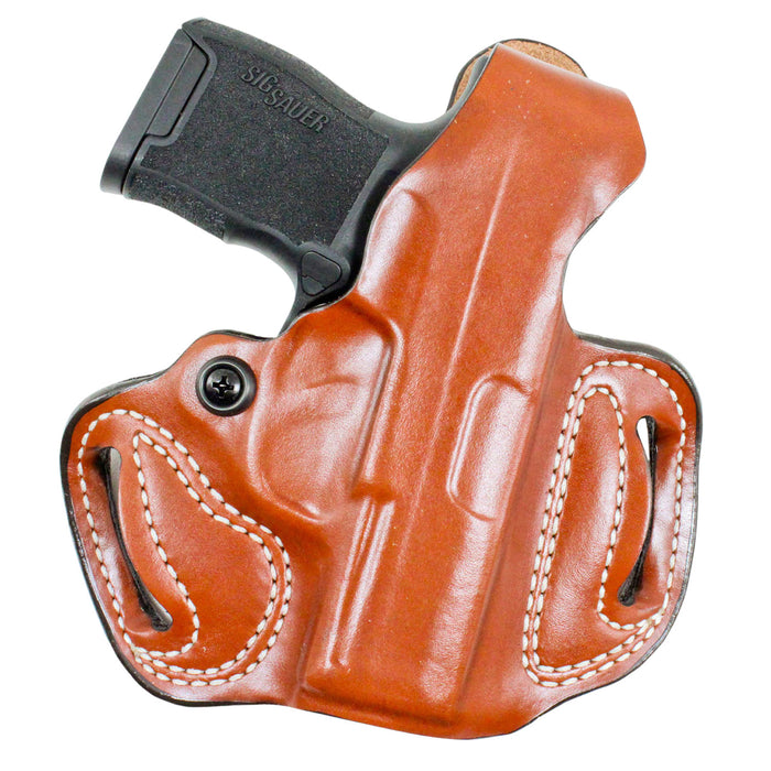 DeSantis Gunhide 085TA8JZ0 Thumb Break Mini Slide OWB Tan Leather Belt Loop Fits Sig P365/P365XL/P365 SAS Right Hand