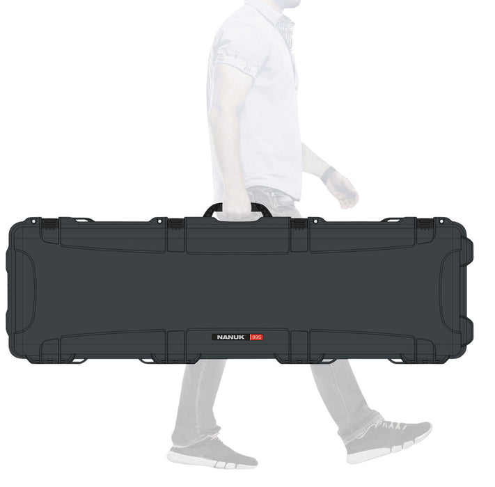 Nanuk 9951007 995  Waterproof Graphite Resin  with Foam Padding & Lockable Latches for Rifles 52" L x 14.50" W x 6" H Interior Dimensions