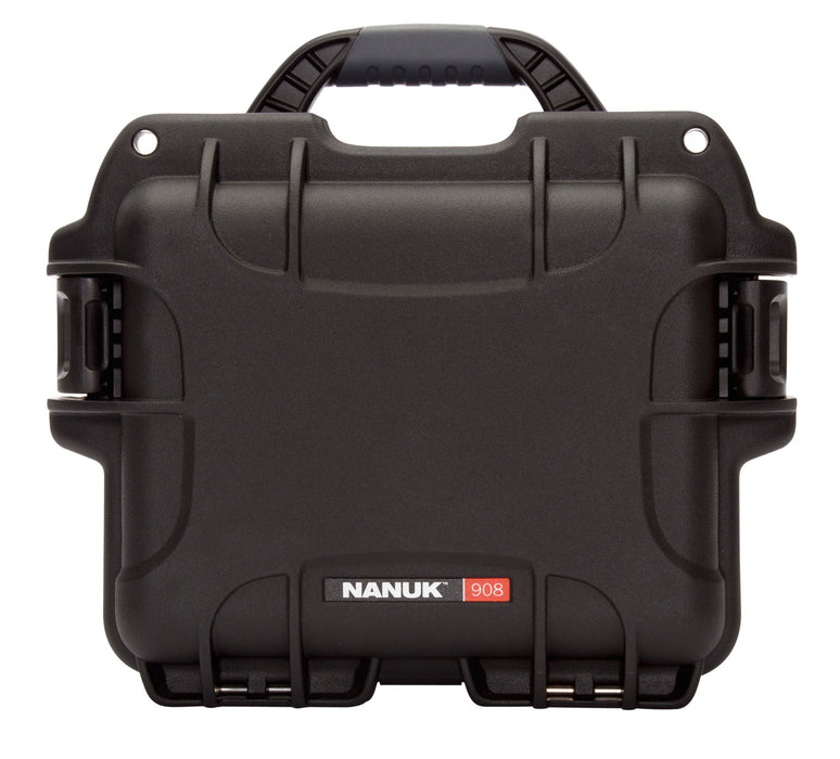 Nanuk 908-1001 908  Waterproof Black Resin with Foam Padding & Airline Approved 9.50" L x 7.50" W x 7.50" H Interior Dimensions