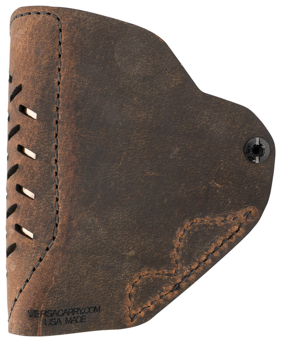 Versacarry REV211 Revolver  IWB Distressed Brown Leather Belt Clip Fits S&W J Frame/Ruger LCR Right Hand