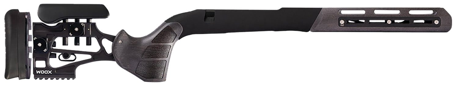 Woox SHCHS00106 Furiosa Chassis  Midnight Gray Aluminum Chassis with Adjustable Cheek Long Action Right Hand for Remington 700 BDL