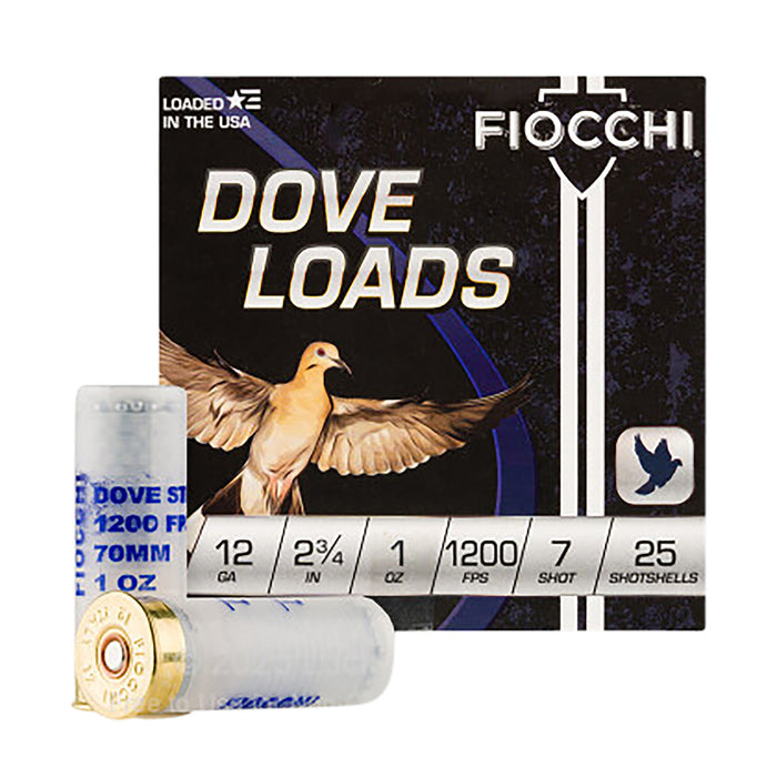 Fiocchi 12DLS17 Dove & Quail  12 Gauge 2.75" 1 oz 1200 fps 7 Shot 25 Bx/10 Cs