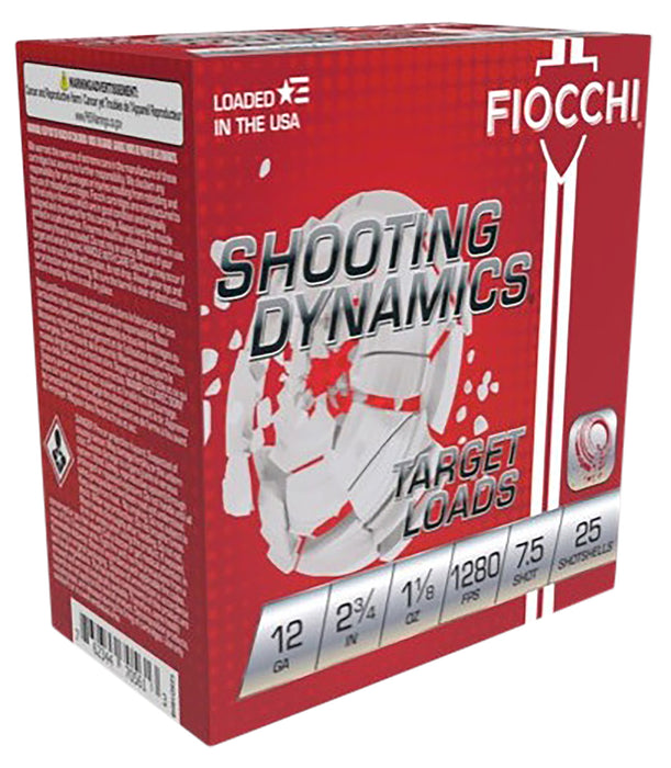 Fiocchi 12SDHV75 Shooting Dynamics Target 12 Gauge 2.75" 1 1/8 oz 1250 fps 7.5 Shot 25 Bx/10 Cs