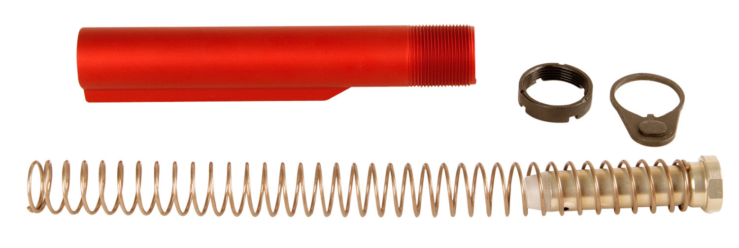 LBE Unlimited MILBUFKTRED Mil-Spec Buffer Tube Kit  6 Position AR-15 Red