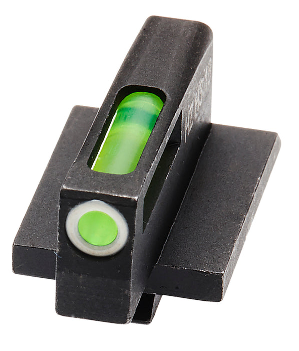 HiViz GPN301 LiteWave H3 Tritium/LitePipe GP100 Front Sight  Black | Green Tritium with White Outline Front Sight