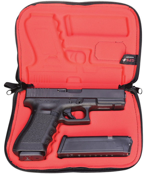 GPS Bags 907PC Custom Molded  w/ Lockable Zippers Internal Mag Holder & Black Finish for Glock 17/19/22/23/26/27