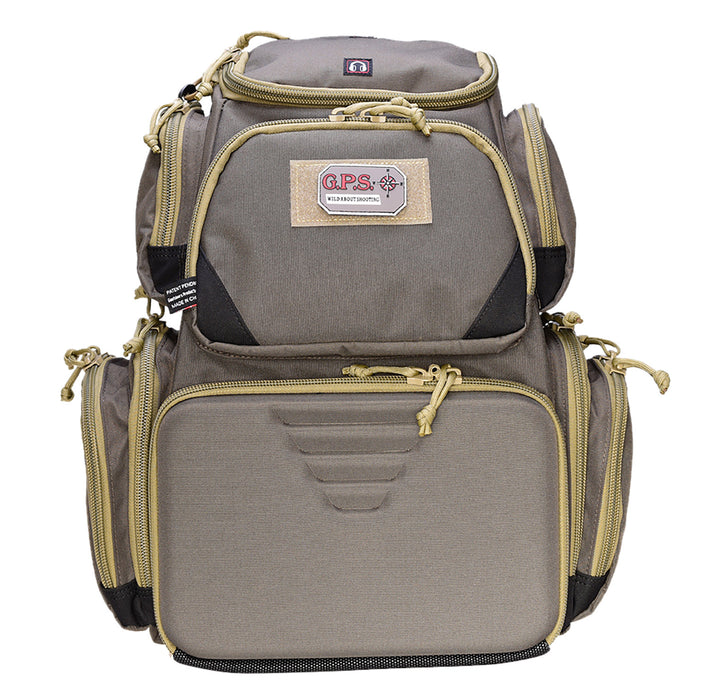GPS Bags 1611SC Sporting Clays Backpack Olive w/Visual ID Storage System, Lockable Zippers, Storage Pockets, Pull-Out Rain Cover