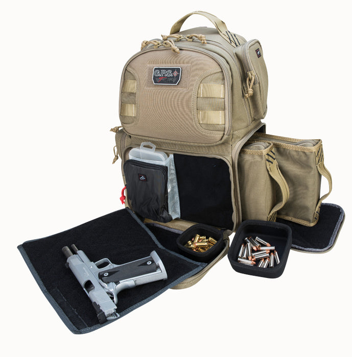 GPS Bags T1610BPT Tactical Backpack Tan 1000D Polyester 2 Handguns