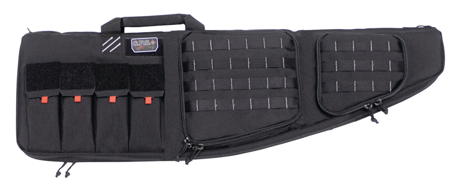 GPS Bags T43ARDB Tactical AR Case 43" Black 1000D Polyester with Mag & Storage Pockets, EPE Padding, Lockable Zippers, & External Handgun Pocket Holds 2 Rifles