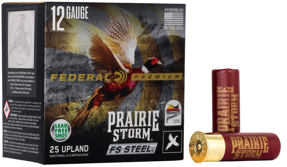 Federal PFSX147FS4 Premium Prairie Storm FS 12 Gauge 2.75" 1 1/8 oz 1500 fps 4 Shot 25 Bx/10 Cs