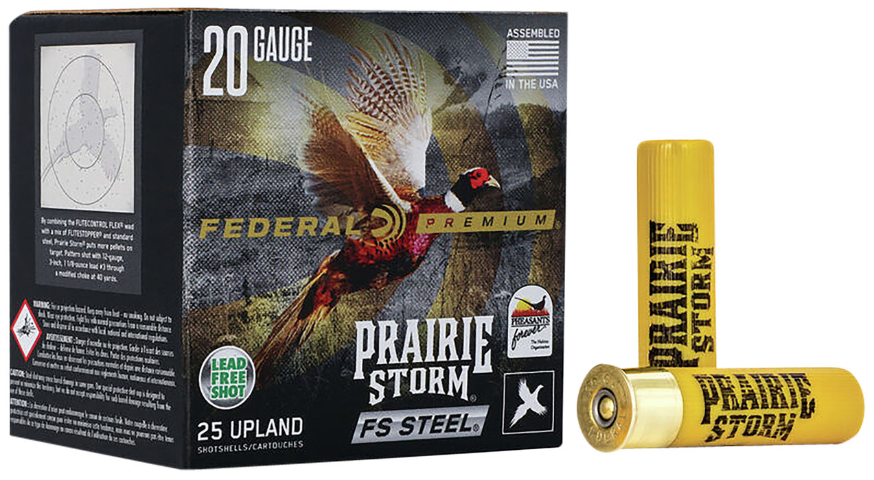 Federal PFSX207FS4 Premium Prairie Storm FS 20 Gauge 3" 7/8 oz 1500 fps 4 Shot 25 Bx/10 Cs