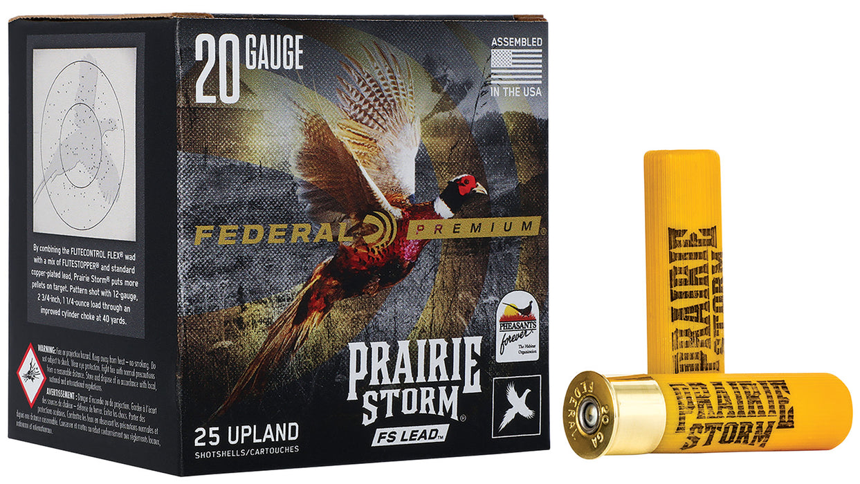 Federal PFX258FS6 Premium Prairie Storm FS 20 Gauge 3" 1 1/4 oz 1300 fps 6 Shot 25 Bx/10 Cs