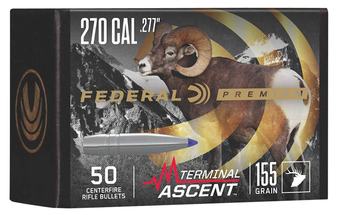 Federal PB277TA2 Premium Terminal Ascent Component 270 Cal .277 155 gr Terminal Ascent 50 Per Box/ 4 Case