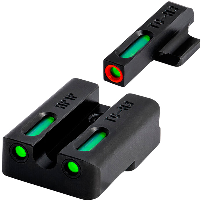 TruGlo TG13KS1PC TFX Pro  Black | Green Tritium & Fiber Optic Orange Outline Front Sight Green Tritium & Fiber Optic Rear Sight